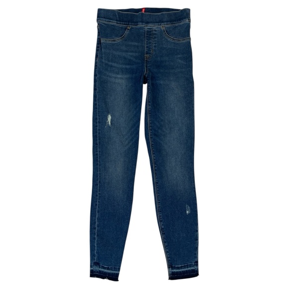 Spanx Distressed Skinny Jeans with Raw Hem Size Small Pull On - Picture 5 of 11